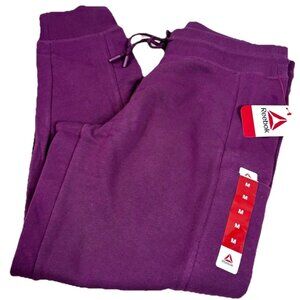 Reebok Women Medium Super Soft Fleece Gravity Jogger Pocket "Grape Wine" NWT
